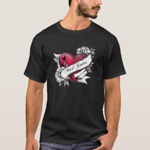 Camiseta enojada del corazón del tatuaje del geni