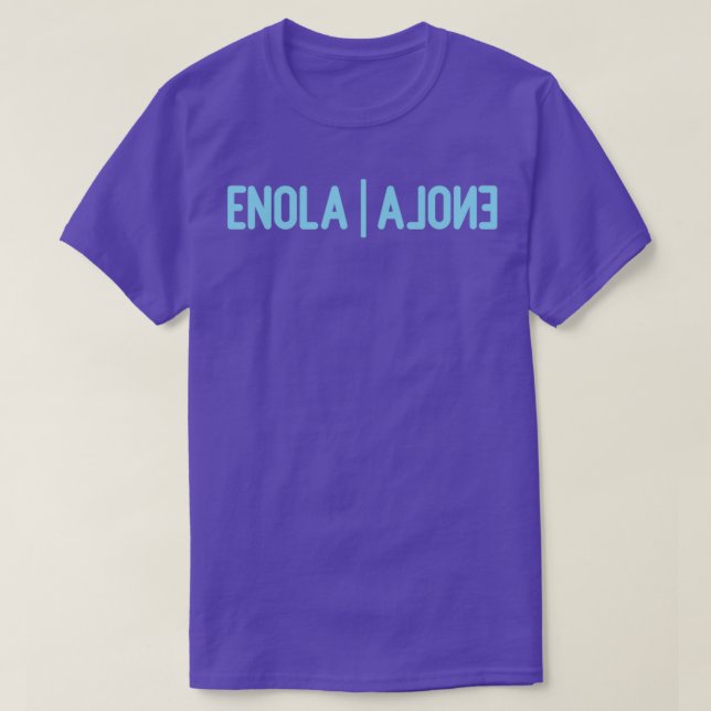 Camiseta Enola Alone azul (Diseño del anverso)