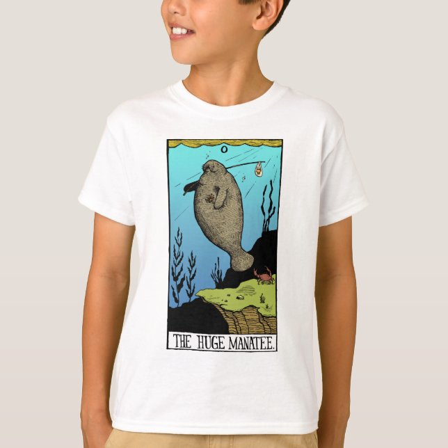 Camiseta enorme de la luz del Manatee de los niños (Anverso)