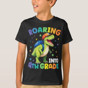 Camiseta Enorme Dinosaurio de 4º Grado para volver a la esc