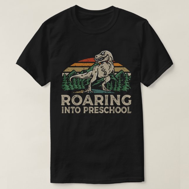 Camiseta Enorme Dinosaurio Preescolar Para Volver A La Escu (Diseño del anverso)