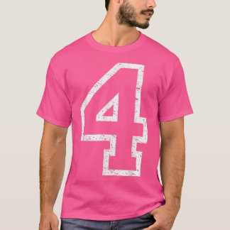 Camiseta Enorme Número 4 Cuatro Molestos Estilo Colegiado T