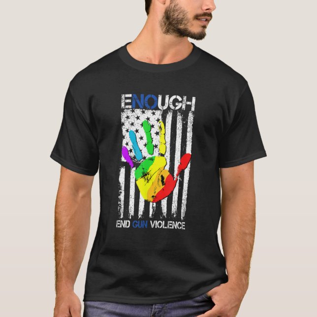 Camiseta Enough End Gun Violence Protect Our Children Orang (Anverso)