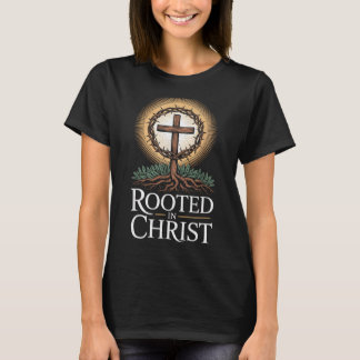 Camiseta Enraizada En Cristo Jesús Cruz Vintage Cr
