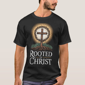 Camiseta Enraizada En Cristo Jesús Cruz Vintage Cr