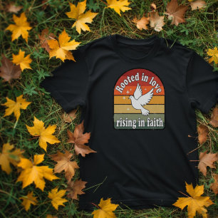 Camiseta Enraizada en el amor, surgiendo en el diseño de la