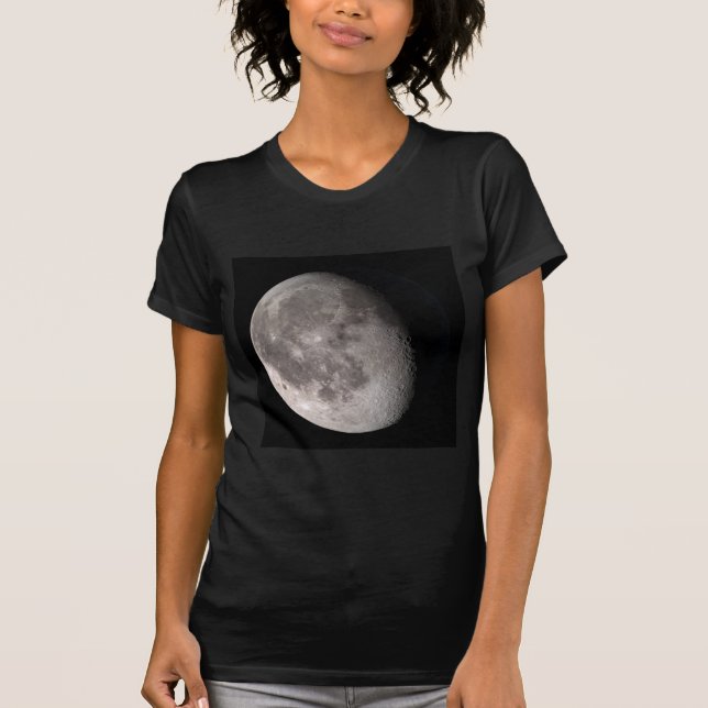 Camiseta Enrojamiento y menguante luna gibbous negro (Anverso)