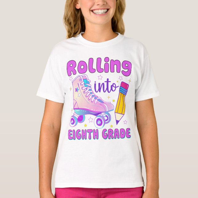 Camiseta Enrollar en octavo grado | Patinaje sobre ruedas (Anverso)