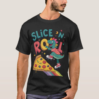 Camiseta enrollar pizza para dinasour