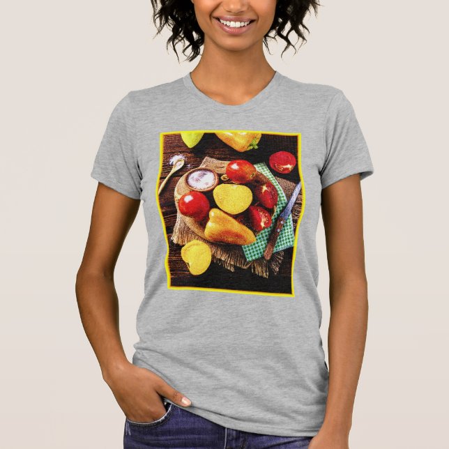 Camiseta "Ensalada Casera De Verduras" Foto Cuta. ¡Hazte co (Anverso)
