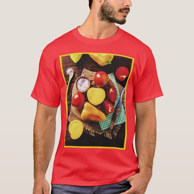 Camiseta "Ensalada Casera De Verduras" Foto Cuta. ¡Hazte co (Anverso)