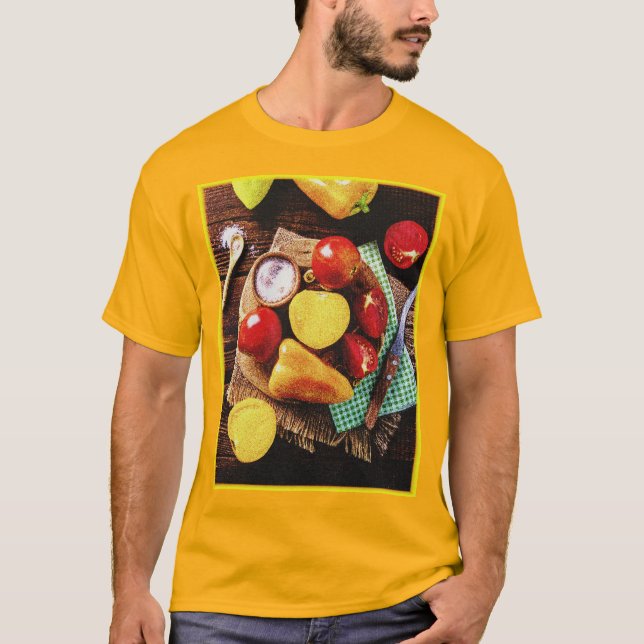Camiseta "Ensalada Casera De Verduras" Foto Cuta. ¡Hazte co (Anverso)