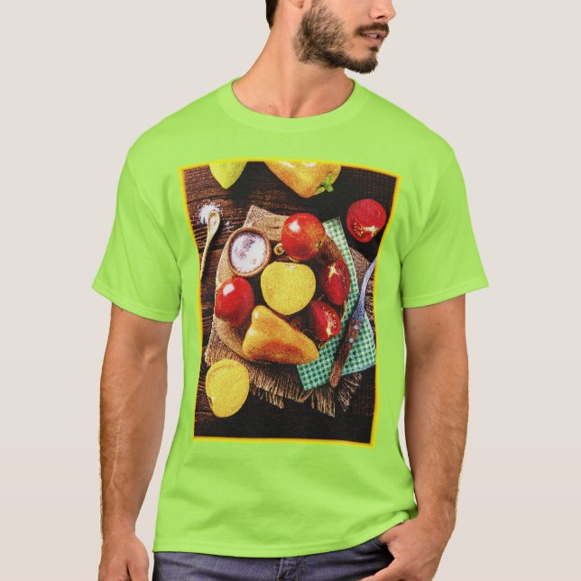 Camiseta "Ensalada Casera De Verduras" Foto Cuta. ¡Hazte co (Anverso)