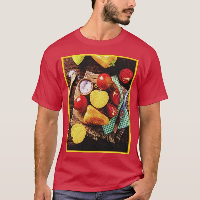 Camiseta "Ensalada Casera De Verduras" Foto Cuta. ¡Hazte co (Anverso)