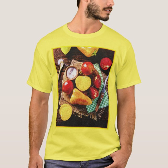 Camiseta "Ensalada Casera De Verduras" Foto Cuta. ¡Hazte co (Anverso)