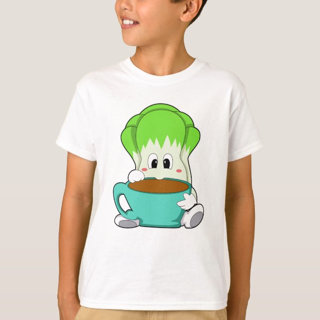 Camiseta Ensalada con taza de café (Anverso)