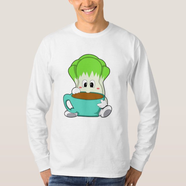 Camiseta Ensalada con taza de café (Anverso)