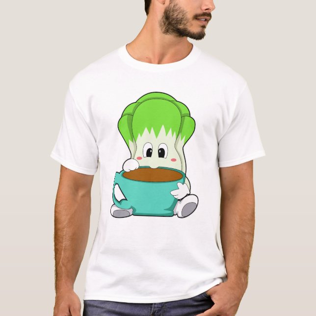Camiseta Ensalada con taza de café (Anverso)