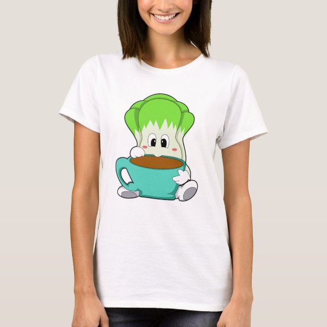Camiseta Ensalada con taza de café (Anverso)