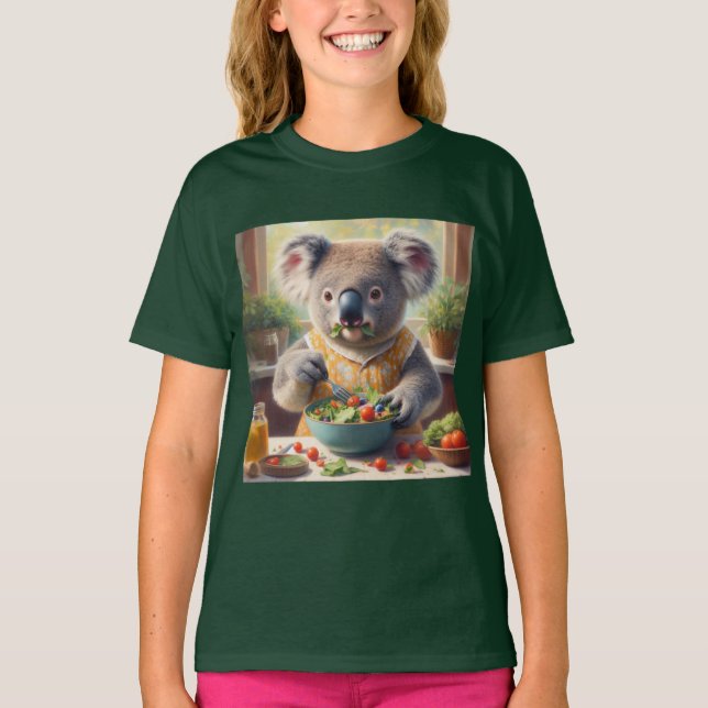 Camiseta Ensalada de comida Koala (Anverso)