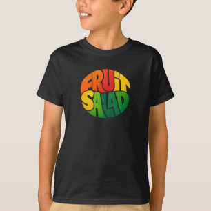 Camiseta ENSALADA DE FRUTAS – Diseño tipográfico circular y