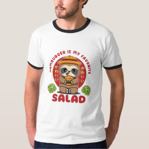 Camiseta Ensalada de hamburguesas de Kawaii