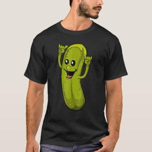 Camiseta Ensalada de pepino bailando chica vegana verde lin