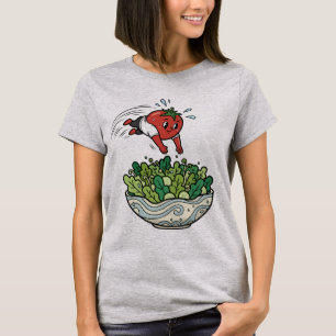 Camiseta Ensalada de Tomate Divertida Caricatura Vintage de