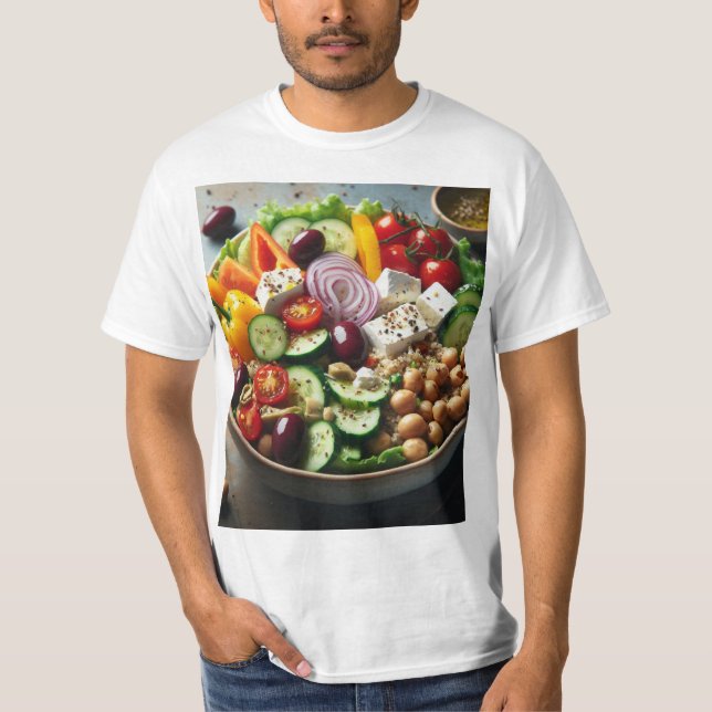 Camiseta Ensalada Mediterránea fresca y deliciosa  (Anverso)