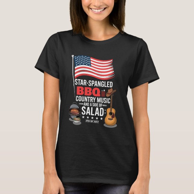 Camiseta Ensalada musical de pais con barbacoa española Est (Anverso)