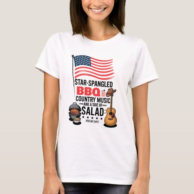 Camiseta Ensalada musical de pais con barbacoa española Est (Anverso)