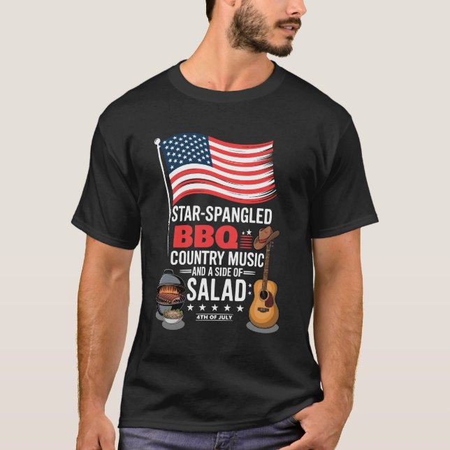 Camiseta Ensalada musical de pais con barbacoa española Est (Anverso)
