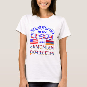 Camiseta Ensamblado en EE. UU. Utilizando Piezas Armenias