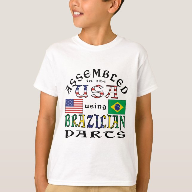 Camiseta Ensamblados en EE.UU. usando piezas brasileñas (Anverso)