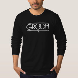 Camiseta Ensayo de Boda Art Déco con letras de GROOM