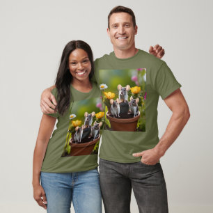 Camiseta "Ensayo de daños en los jardines: tres ratones en