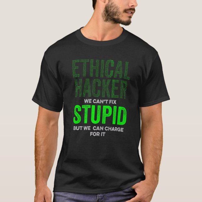 Camiseta Ensayo de plumas de It con cargo de hacker ético (Anverso)