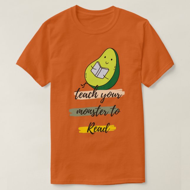 Camiseta enseña a tu monstruo a leer (Diseño del anverso)