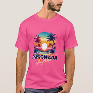 Camiseta Ensenada México Sunset Beach Palm Tree Souvenir