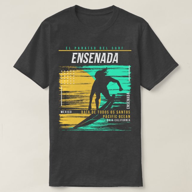 Camiseta Ensenada México Vintage Surfer Beach (Diseño del anverso)