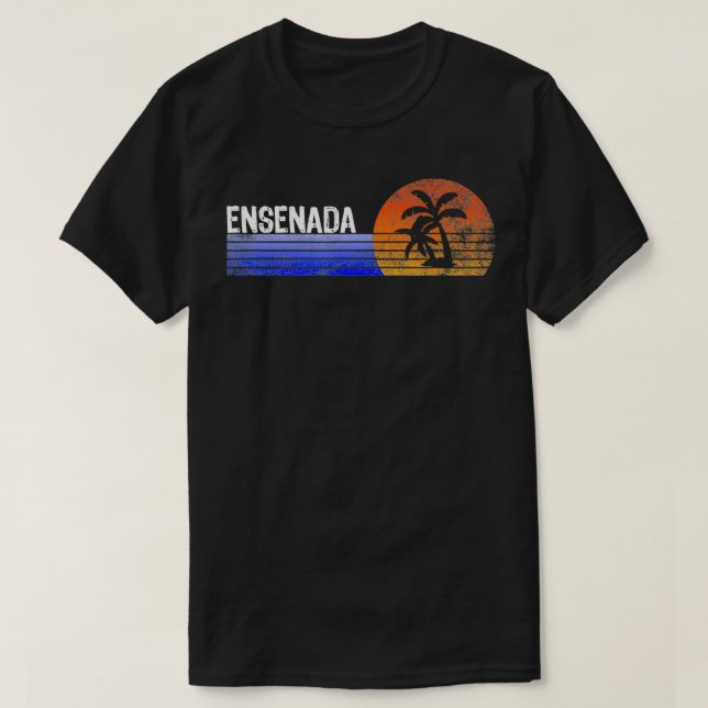 Camiseta Ensenada Souvenir México Viaje Retro Sunset Summer (Diseño del anverso)