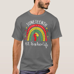 Camiseta Enseñador de Esl Junetteen Celebrando La Libertad