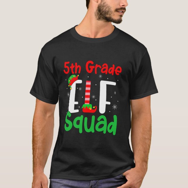 Camiseta Enseñan a Navidades divertidos del ELF Squad de qu (Anverso)