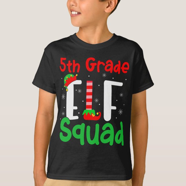 Camiseta Enseñan a Navidades divertidos del ELF Squad de qu (Anverso)