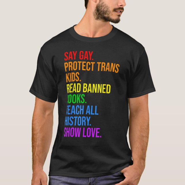 Camiseta Enseñan libros prohibidos para los niños transexua (Anverso)