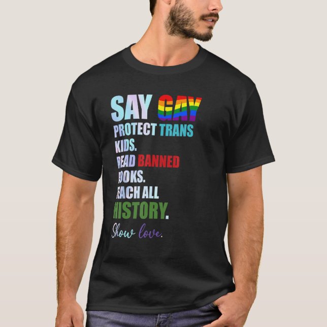 Camiseta Enseñan libros prohibidos para los niños transexua (Anverso)