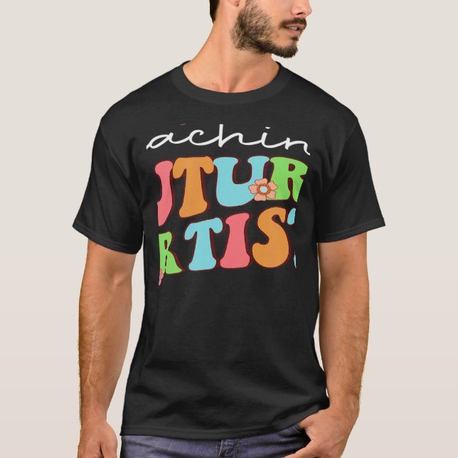 Camiseta Enseñando a futuros artistas profesores retro estu (Anverso)