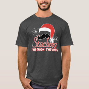 Camiseta Enseñando A Través De La Nieve Funny Mustache Navi