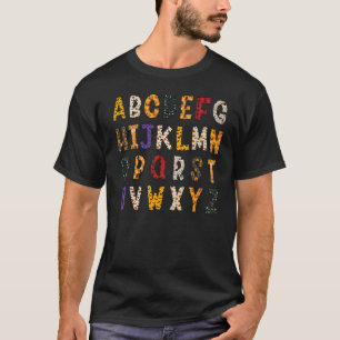 Camiseta Enseñando alfabeto Halloween Kindergarten Prek Tea