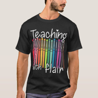 Camiseta Enseñando Con Flair Pen Teacher De Vuelta A La Esc